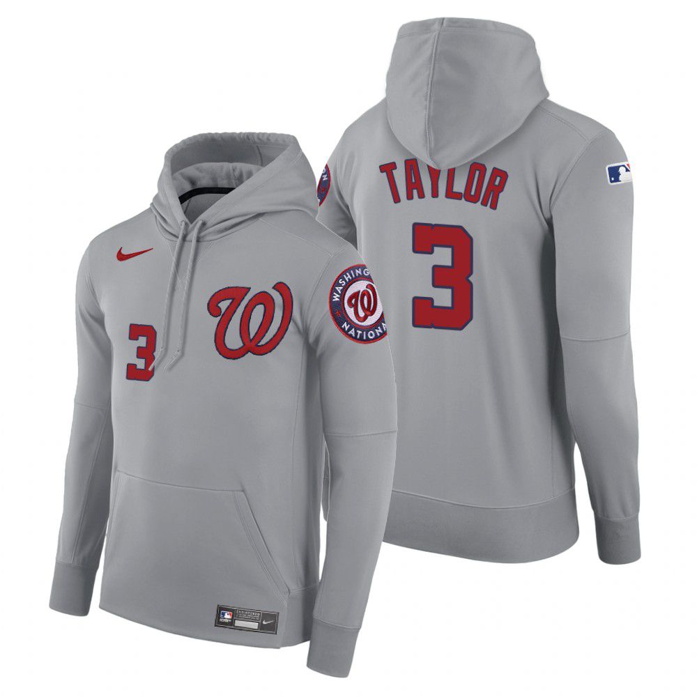 Men Washington Nationals #3 Taylor gray road hoodie 2021 MLB Nike Jerseys->washington nationals->MLB Jersey